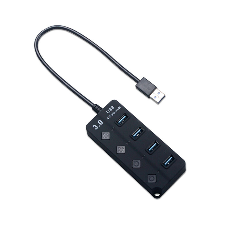 4 port USB3.0 HUB with independent switches plastic